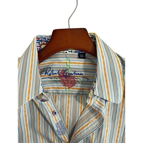 Robert Graham Mens Shirt Striped Button Front Long Sleeve Size Small - Picture 2 of 8